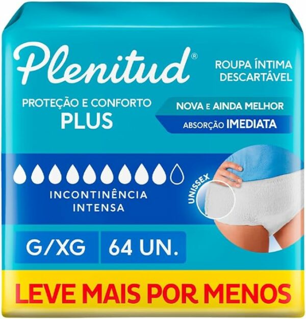 Plenitud Roupa Íntima Plus para Incontinência G/XG - 64 un