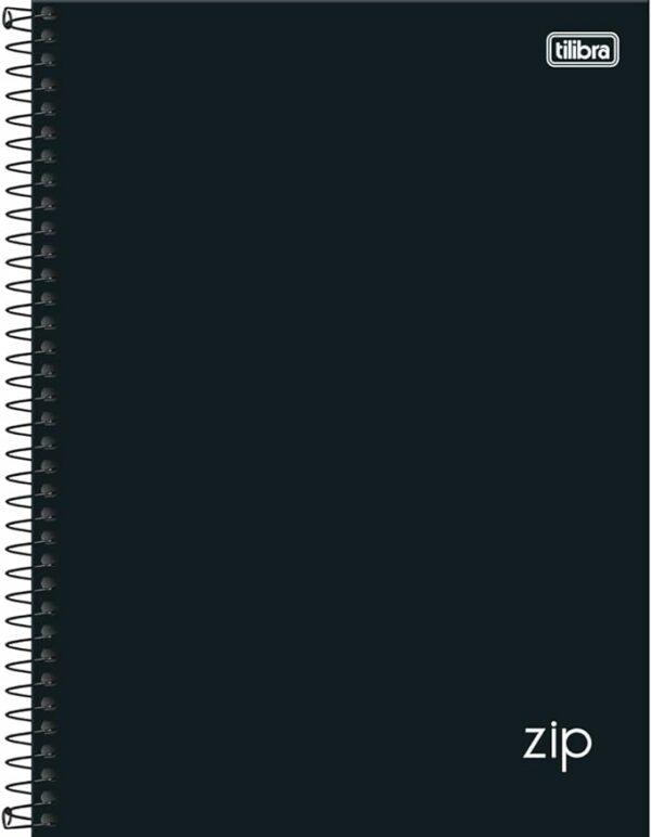 Tilibra 305421 Universitário 10 Matérias Zip - Caderno Espiral, Capa Dura, 160 Folhas, Preto