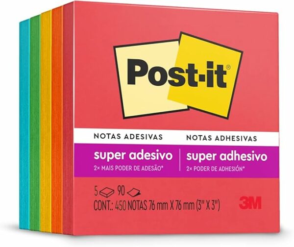 Post-it, 3M, Blocos de Notas Adesivas, Coleção Diversão Colorida, 450 Folhas