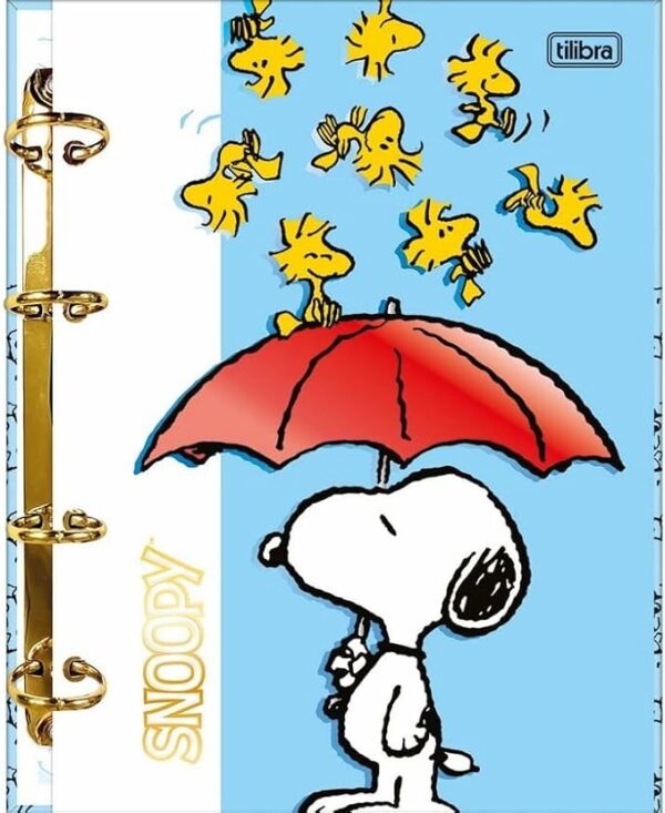 Tilibra - Caderno Argolado Cartonado Colegial Snoopy 80 Folhas