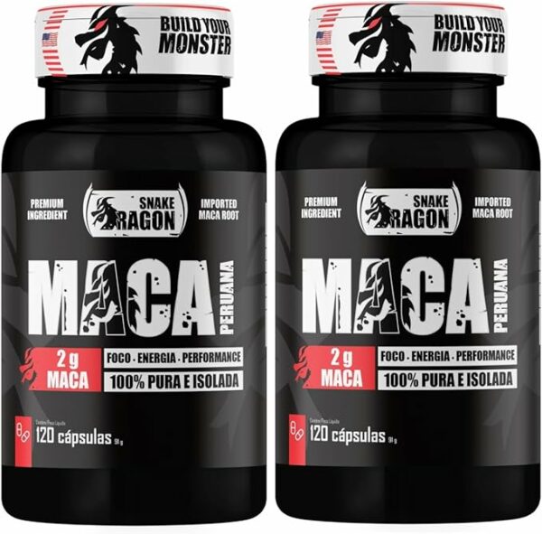 2x Maca Peruana Negra 120 Capsulas 2000mg Maca Peruana Black em Capsulas Pura Premium Importada Para Homens e Mulheres Original