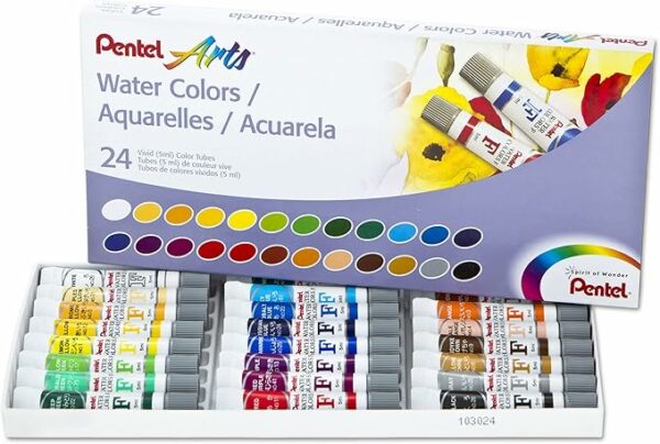 Pentel Tinta Aquarela Wfrs Arts à Base de Água 24 Cores WFRS-24